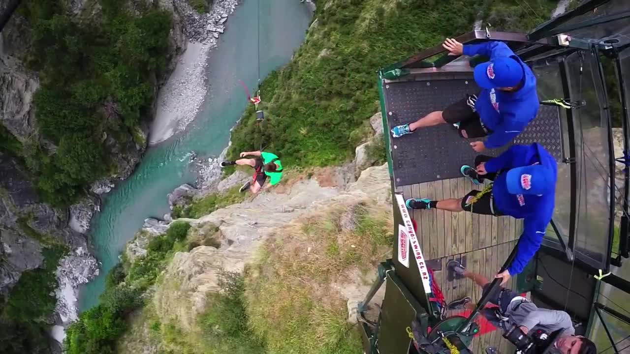 Extreme Bungy Jumping with Cliff Jump Shenanigans! Play On in New Zealand! 4K!