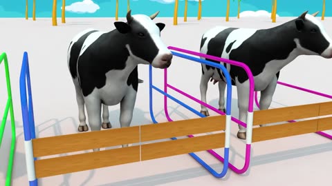 Cow 🐄 Train Cartoon Toy Tractor🚜 JCB Cartoon Toy , Bus, Train Toy Kids