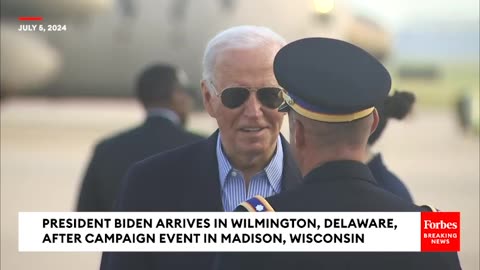 WATCH- Biden Arrives In Wilmington, Delaware, After Campaign Event In Madison, Wisconsin