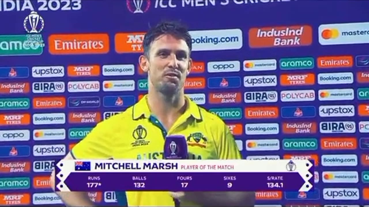 Mitchell marsh career best 177* in CWC 2023 today