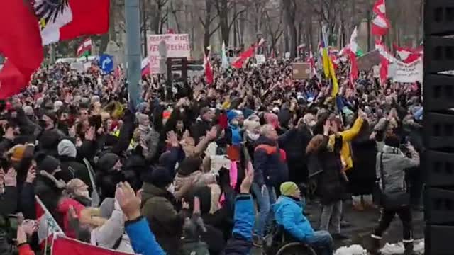 Chants for freedom in Austria.