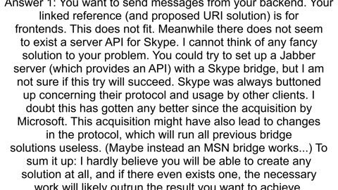 Is it possible to send skype chat messages from a linux server without X