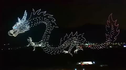 Drone light show.Visual Feast.