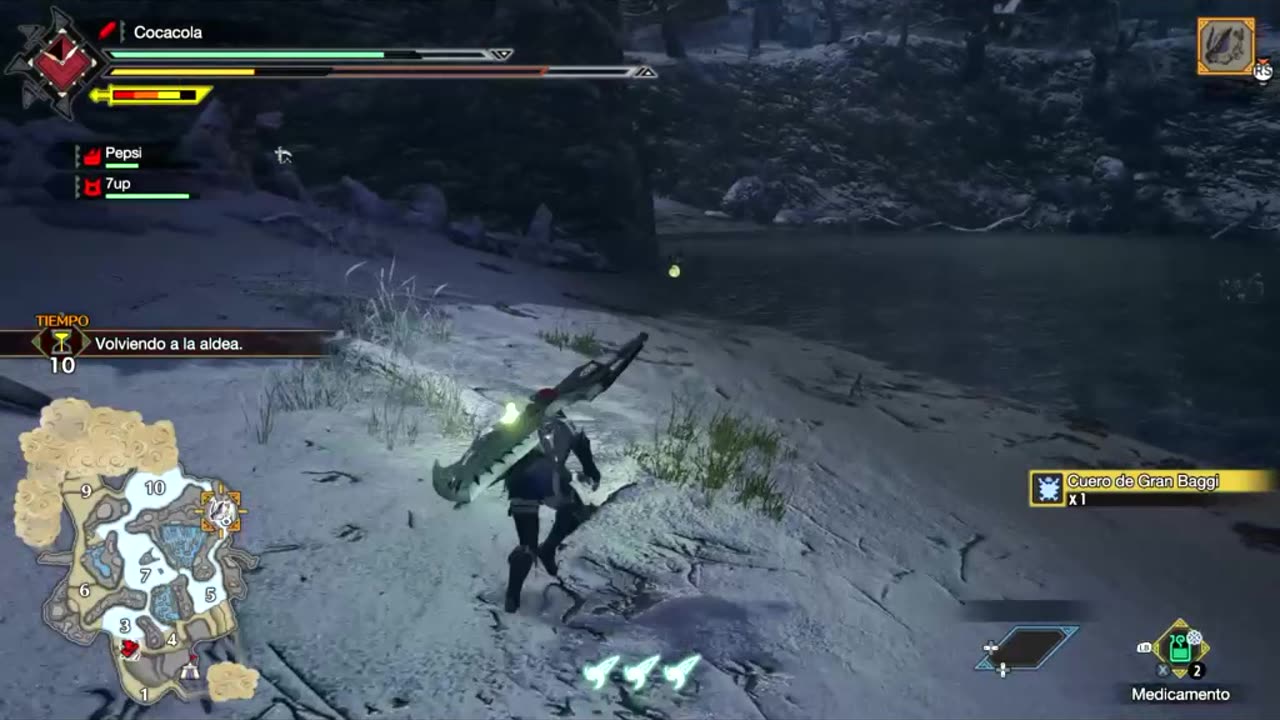 cazando dinosaurio en monster hunter