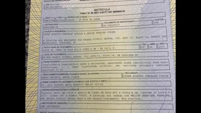 Rebeca Cristina Vieira Ferreira Died from AstraZeneca