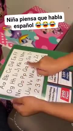 Little girl thinks she knows Spanish but something else comes out of her mouth.