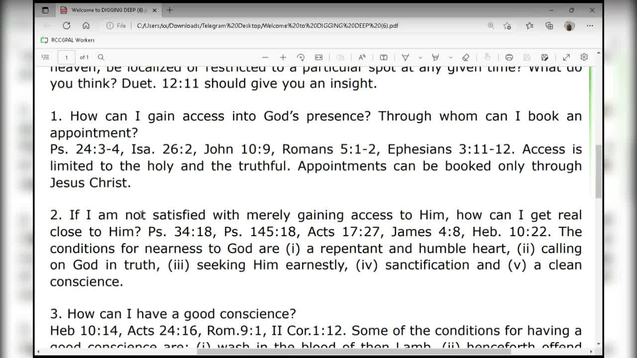 RCCGPAL DIGGING DEEP FELLOWSHIP 161122