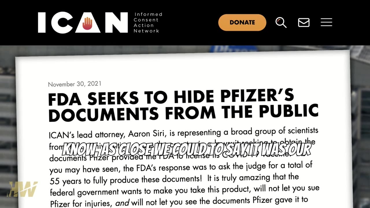 After ICAN lawsuit the judge orders FDA to hasten the release of Pfizer vaccine docs
