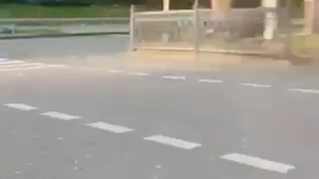 One of explosions in the center of Kyiv was caught on camera