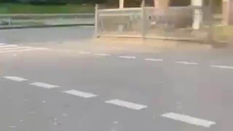 One of explosions in the center of Kyiv was caught on camera