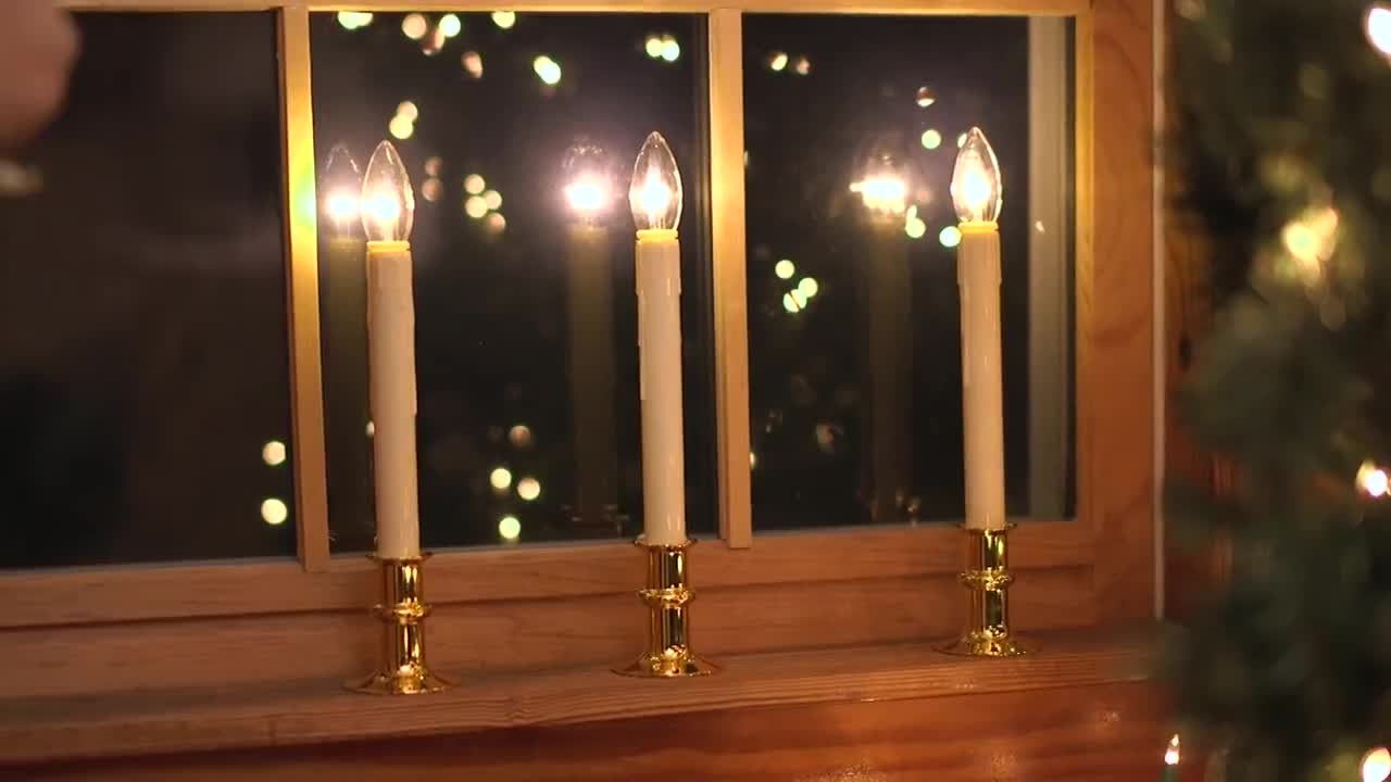 Streetside Brightness™ Adjustable-Height Cordless LED Window Candles