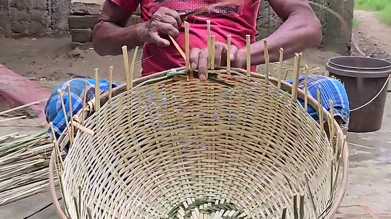Amazing Village Style Bamboo Basket Making Complete Process of India #shorts