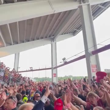 This is how Trump was greeted at a football game in Iowa.