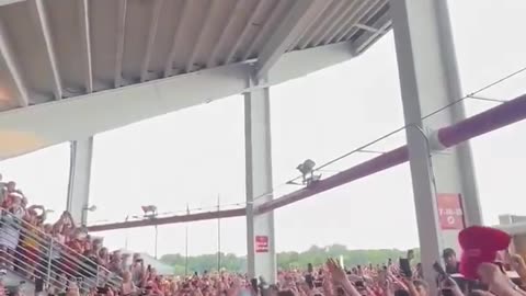 This is how Trump was greeted at a football game in Iowa.