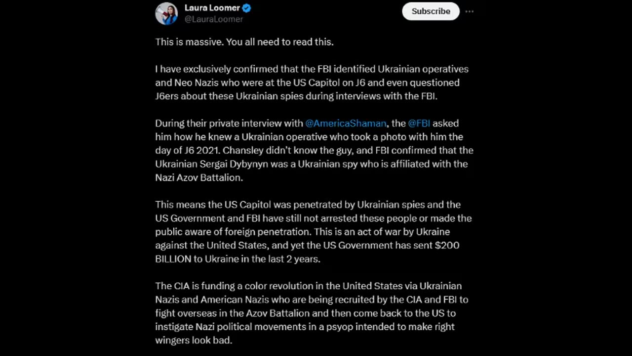 FBI identified Ukrainian operatives and Neo Nazis who were at the US Capitol on J6