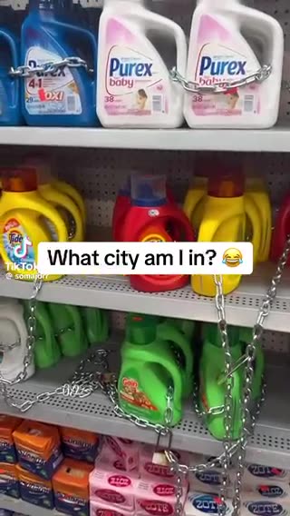 Guess the City? Where they have Chained Up Laundry Detergent