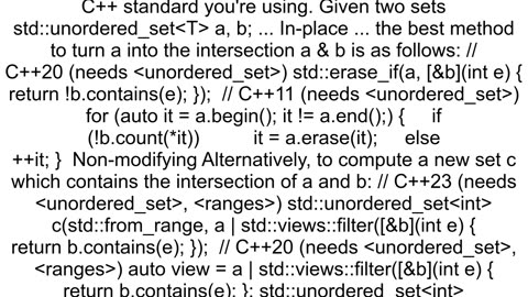 C library method for intersection of two unordered_set