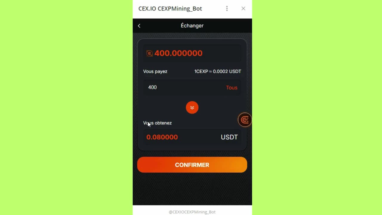 new mining mini app telegram cex.io cexp