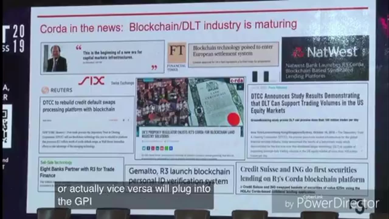 R3 presentation explains why XRP was chosen as the settlement mechanism Corda... SWIFT