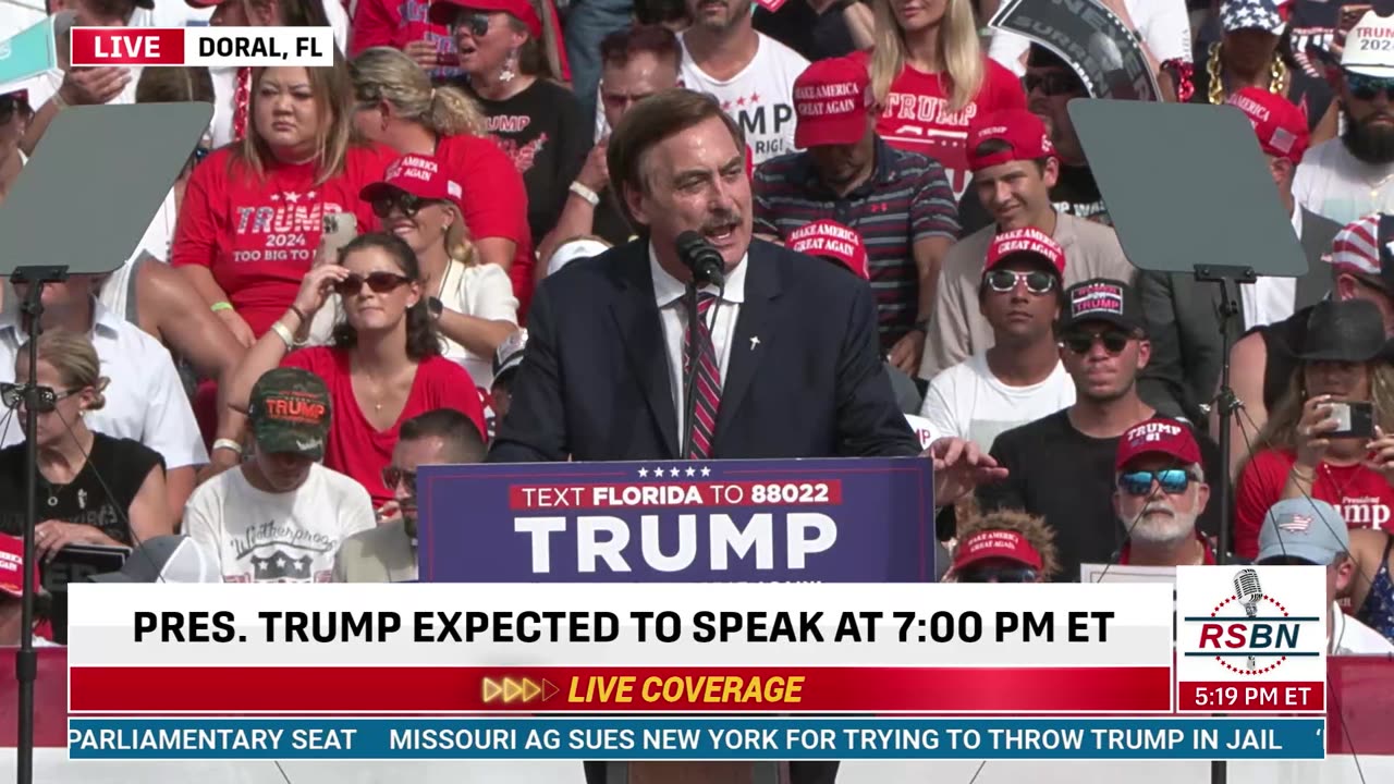 WATCH: Mike Lindell Remarks During Trump Rally in Doral, Florida - 7/9/24