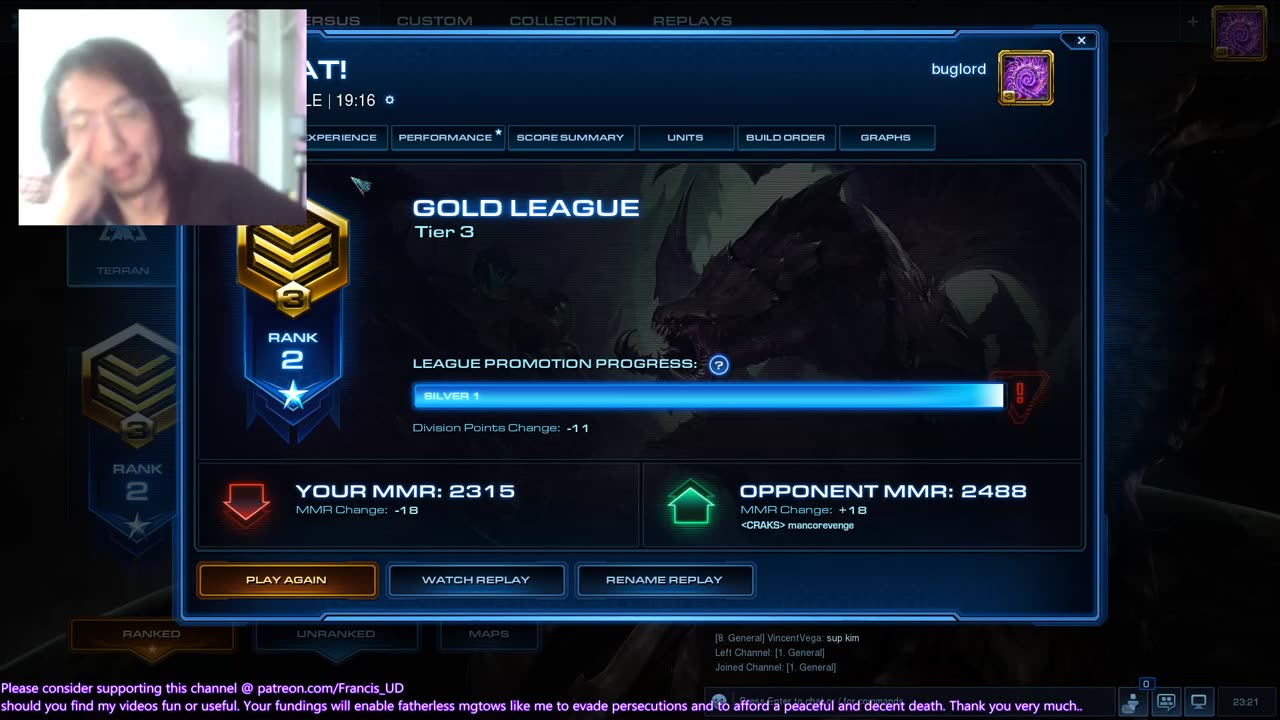 starcraft2 pitiful defeat zvt on neohumanity in gold league tier 3..