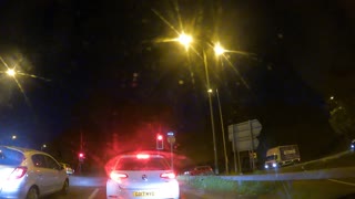 From Hamble river to Southampton. Night driving. Speedlapse