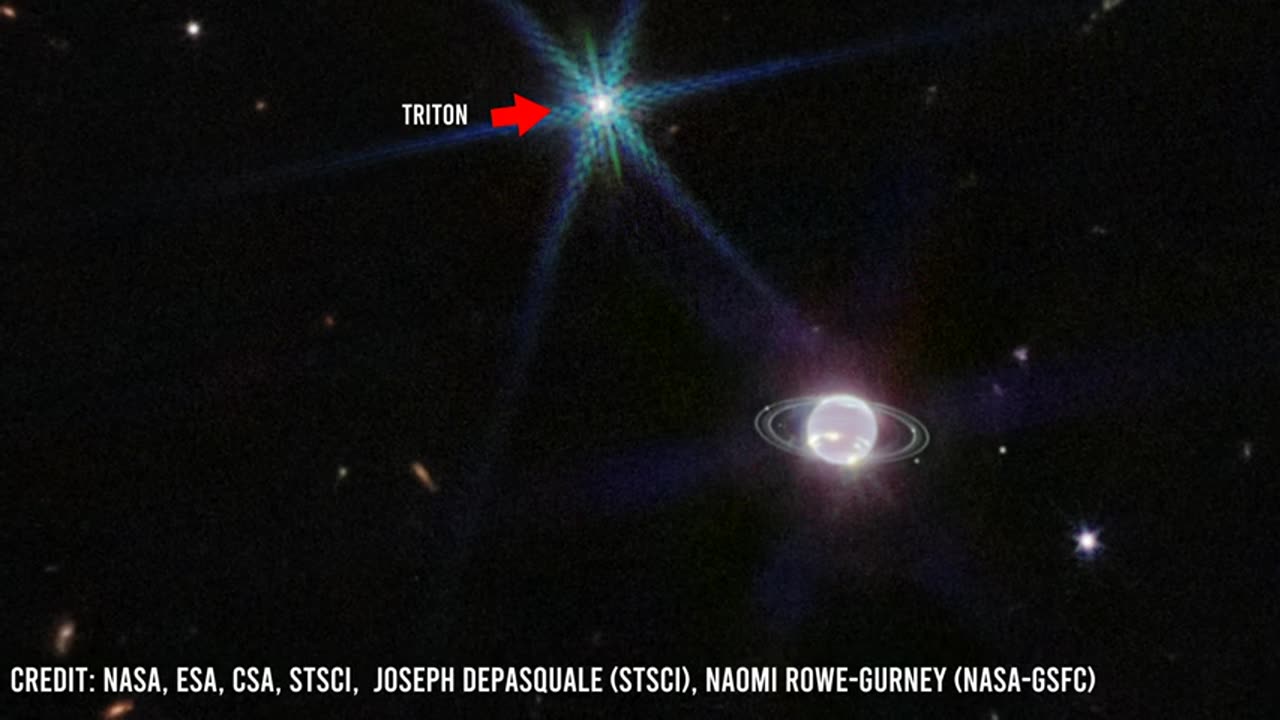 Neptune’s Rings and Moon Triton by spectacular JWST's view