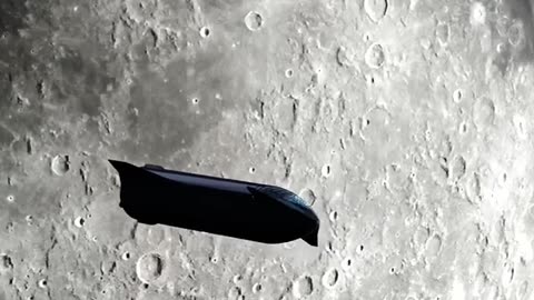 Starship near moon