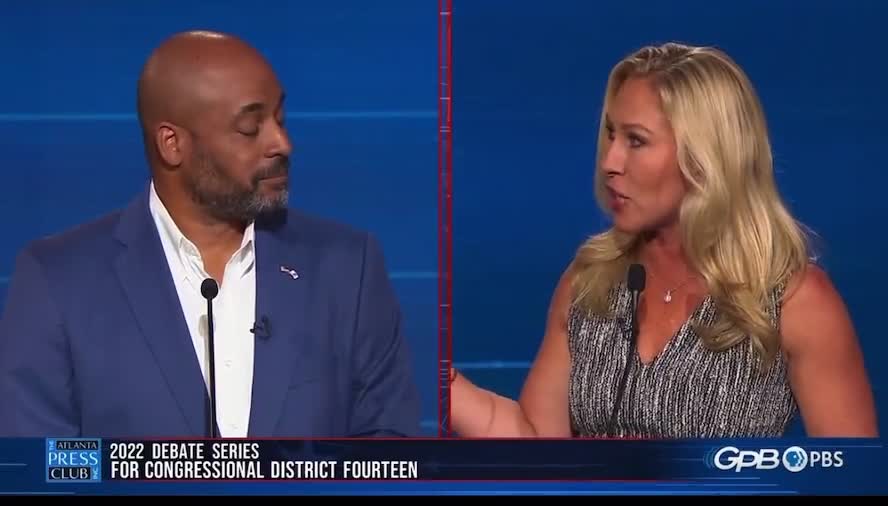 Marjorie Taylor Greene in a heated debate: The Democrat party is the Party of Child Abuse.