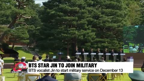 BTS member Jin to start mandatory military service next month