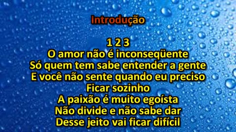 Karaoke Chrystian e Ralf O amor não é paixão 1 tom e meio menos