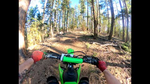 Taking Valhalla on a run on my 2022 Kawasaki KLX300R