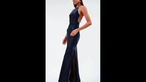 Black Satin Prom Dress