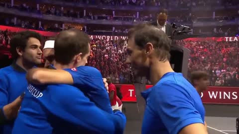 Rafa and Roger Crying beside each other after Federer's Retirement - Laver Cup 2022