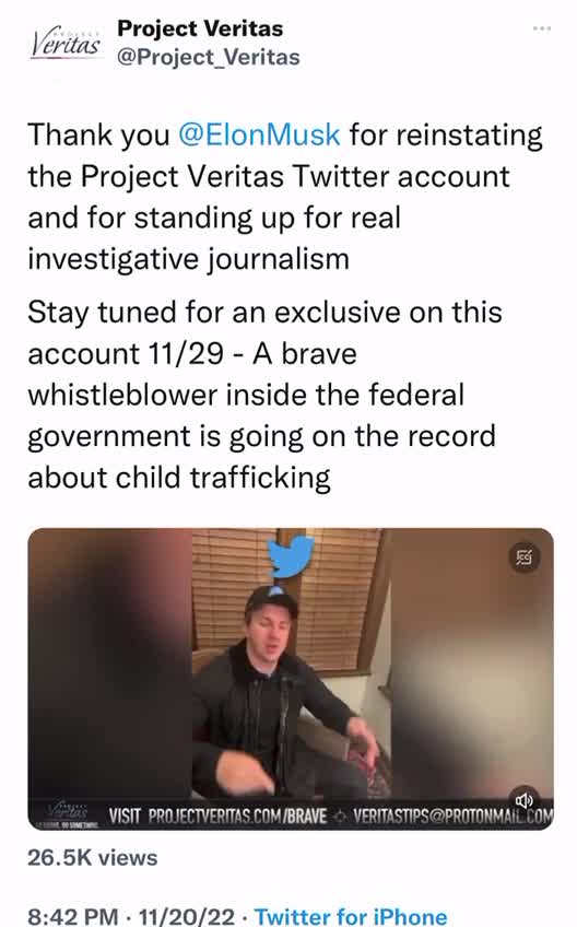 James O’Keefe is Going to Reveal a Whistleblower: Human Trafficking at our Border