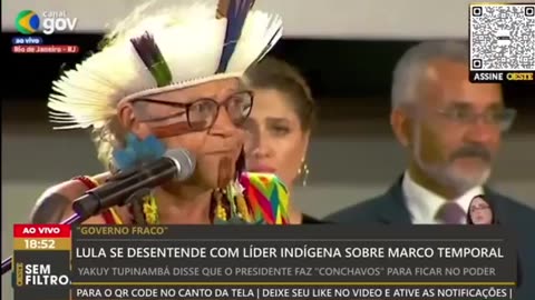 Lula agora quer decidir o que a líder indígena deve falar? Pelo jeito a democracia o deixa bastante nervoso.