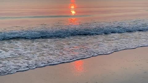 Waves at the sunset