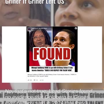 Fact Check: NO Evidence Whoopi Goldberg Vowed To Follow Brittney Griner If Griner Left US