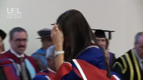 Preity Zinta at the University of East London receiving an Honorary Doctorate