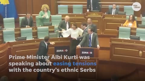 Lawmakers throw down on parliament floor | USA