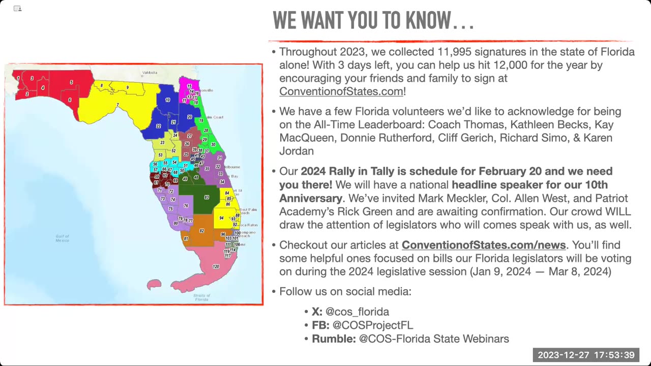 COSA-FL 2023 Year End Report (In lieu of December Town Hall)