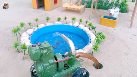 how to make cow shed house of animals mini hand pump project for cow mini tractor (5)