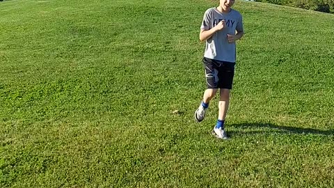 Building those leg muscles.