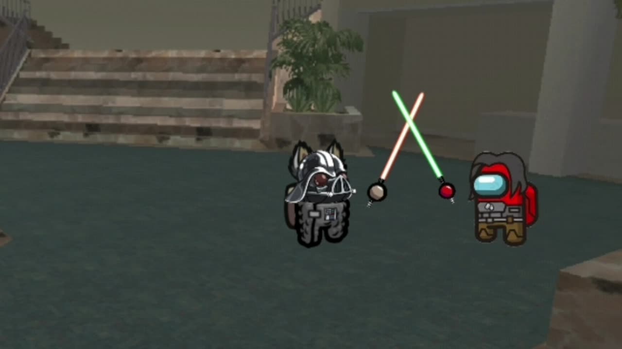 Lord Vexst Among Us vs Johnny Silverhand Among Us