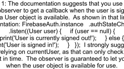 Flutter firebase logged in user returns a NULL currentUser after sign in