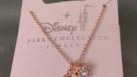 Disney Parks Rose Gold Color Initial Necklace with Mickey Mouse charm #shorts