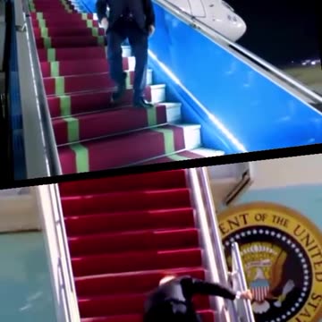 Biden and President Vladimir Putin climbing up to their official aeroplanes