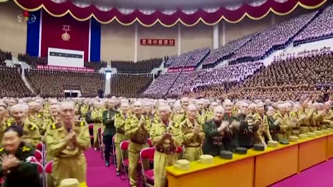 N. Korea holds mask-free veterans event