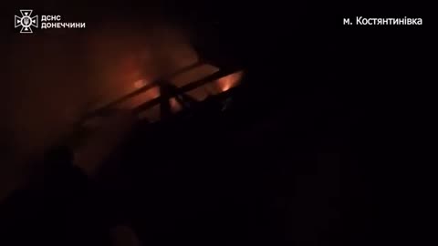 Emergency personnel rescued a man during firefighting after enemy shelling in
