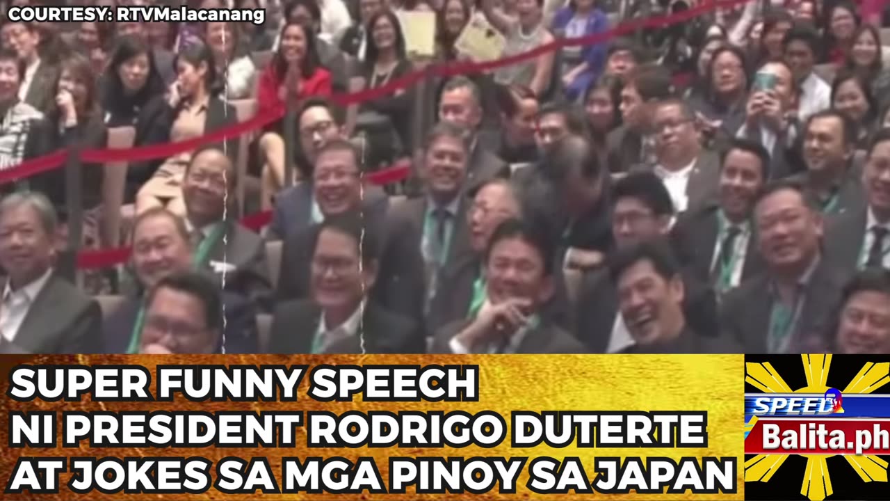 Super funny Speech ni Tatay Digong At jokes sa mga Pinoy sa Japan.